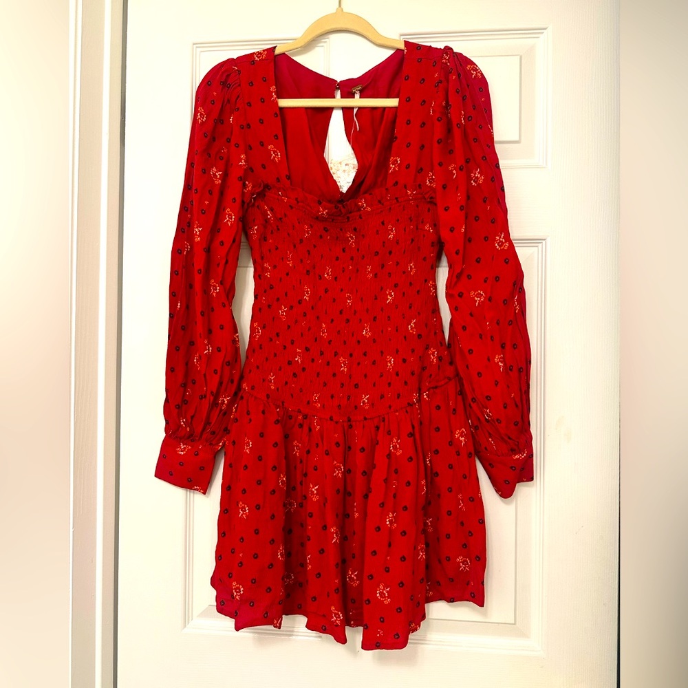 Free people red ruby floral dresses. Once again never worn back of the closet